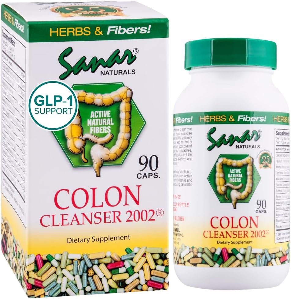 Sanar Naturals Colon Cleanse, Psyllium Husk Fiber & Probiotics | With Cascara Sagrada & Aloe Vera for Gut Health, Daily Regularity & Bloating, GLP-1 Support, Gentle Cleanse, 90 Capsules
