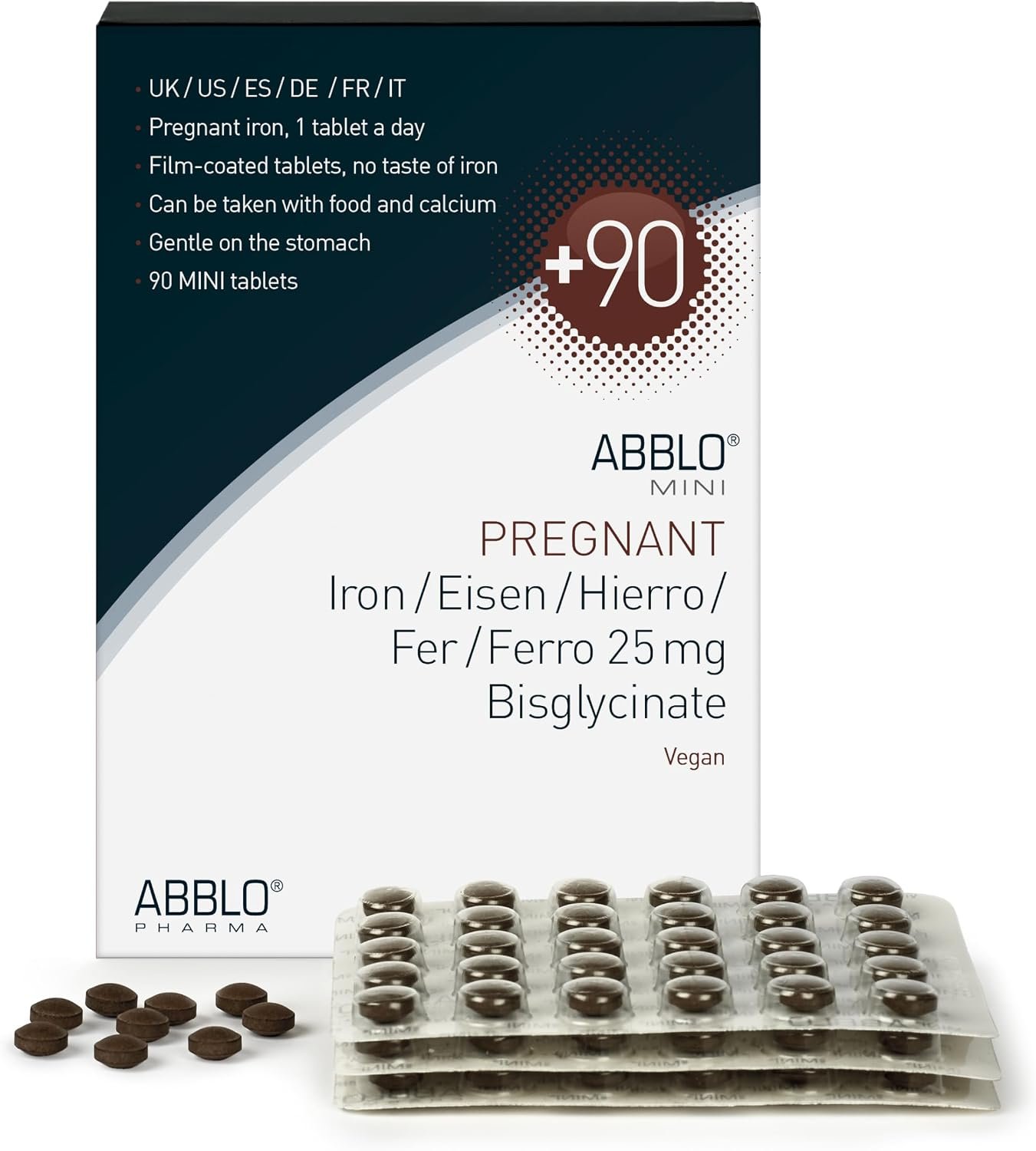 Prenatal & Pregnant Iron – 1 Tablet a Day – Very Gentle – Very Small – Bisglycinate – Take it with Breakfast