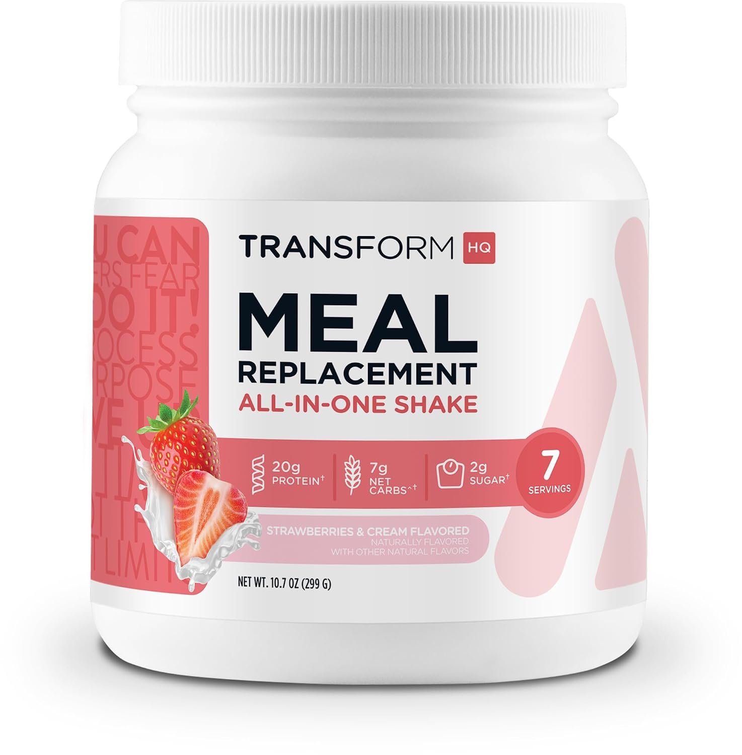 TransformHQ Meal Replacement Shake Powder (Strawberries & Cream) 7 Servings | Gluten-Free, GMO-Free