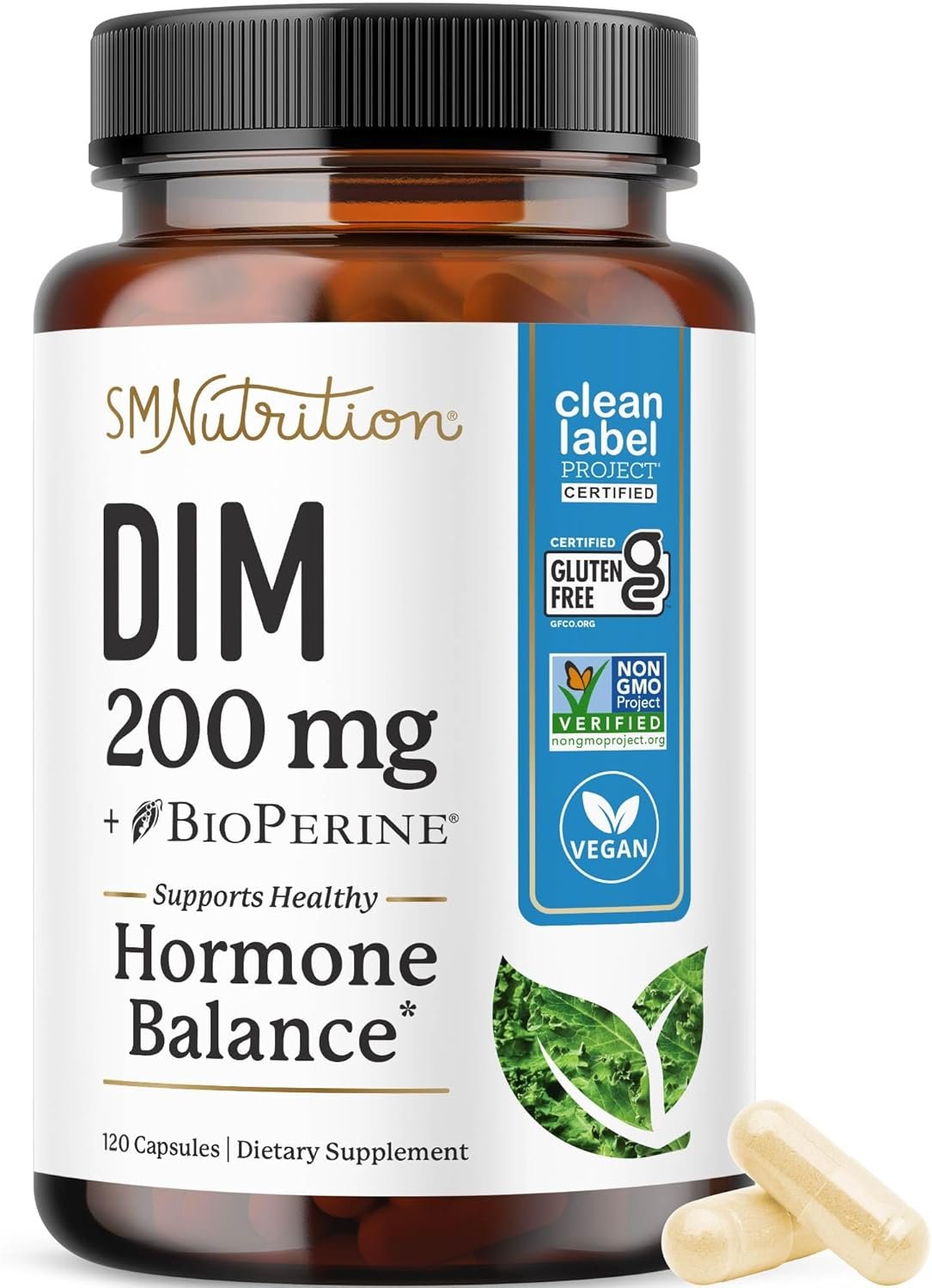 DIM Supplement 200 mg, Estrogen Balance for Women & Men, Doctor-Formulated | 4 Month Supply, Hormonal Acne Menopause and Hormone Balance Support, Clean Label Certified Diindolylmethane, 120 Capsules