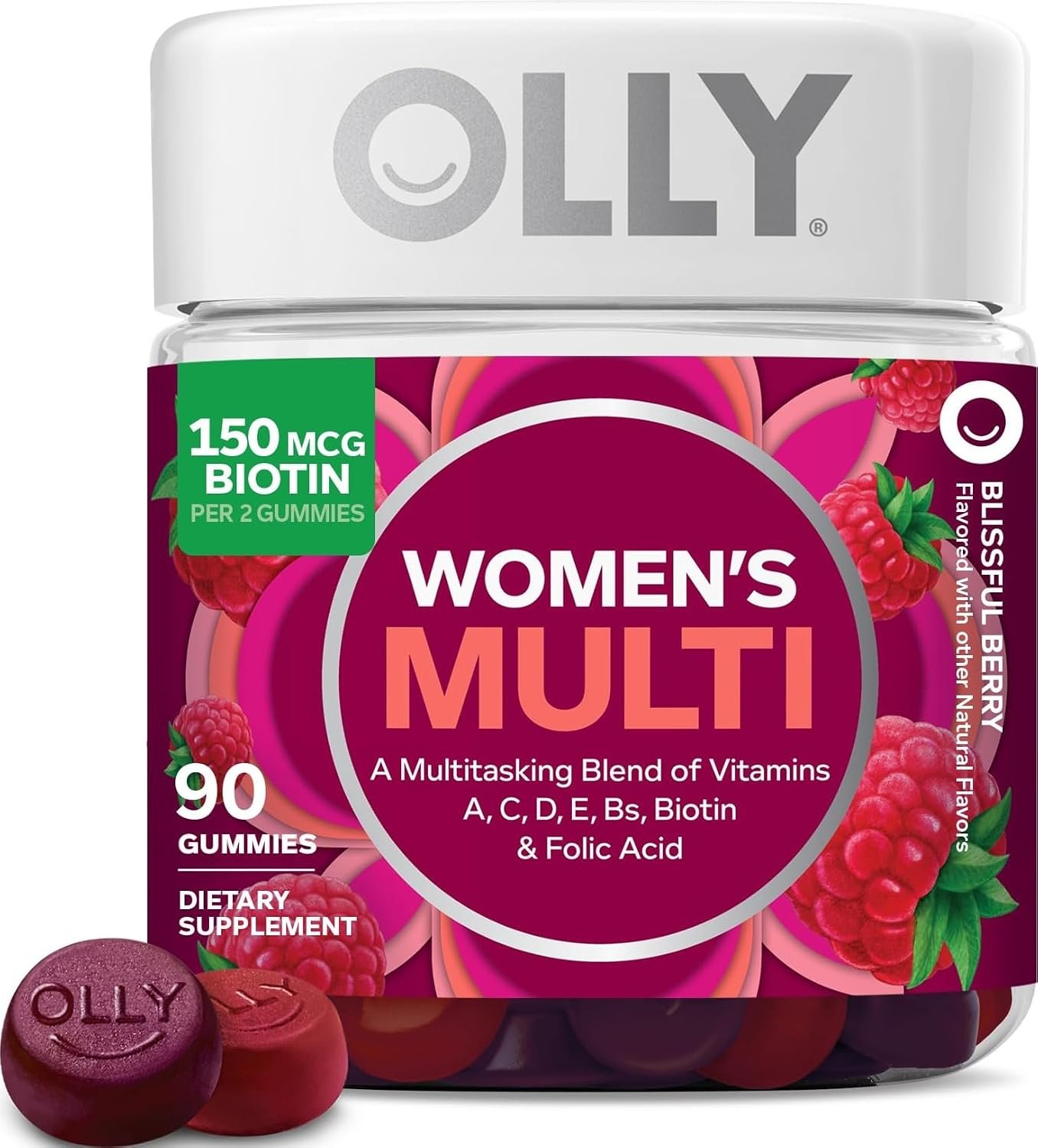 OLLY Women’s Multivitamin, Supports Overall Wellness,* Biotin – 90 Count