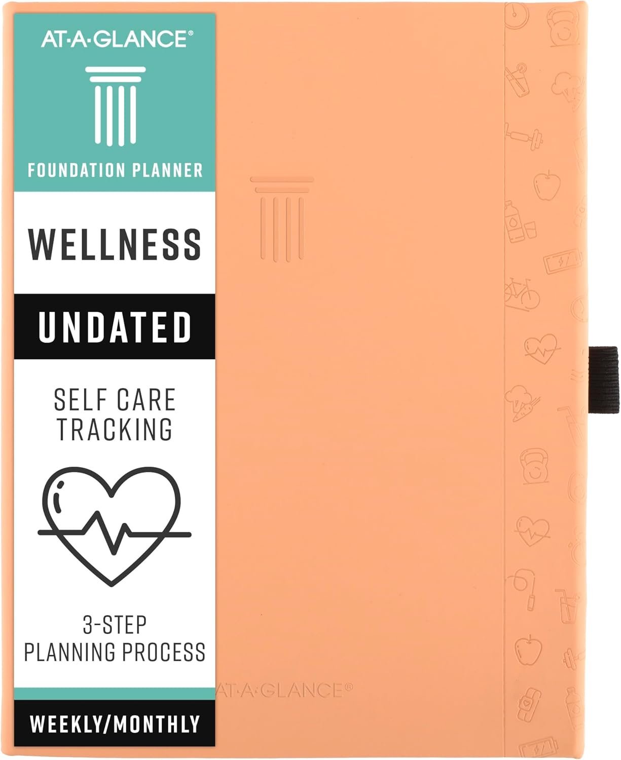 AT-A-GLANCE Wellness Journal, Undated Planner Weekly & Monthly, Self-Care Tracker for Mental & Physical Health, 5-3/4″ x 8-1/4″, Foundation, Peach (FDH-200)