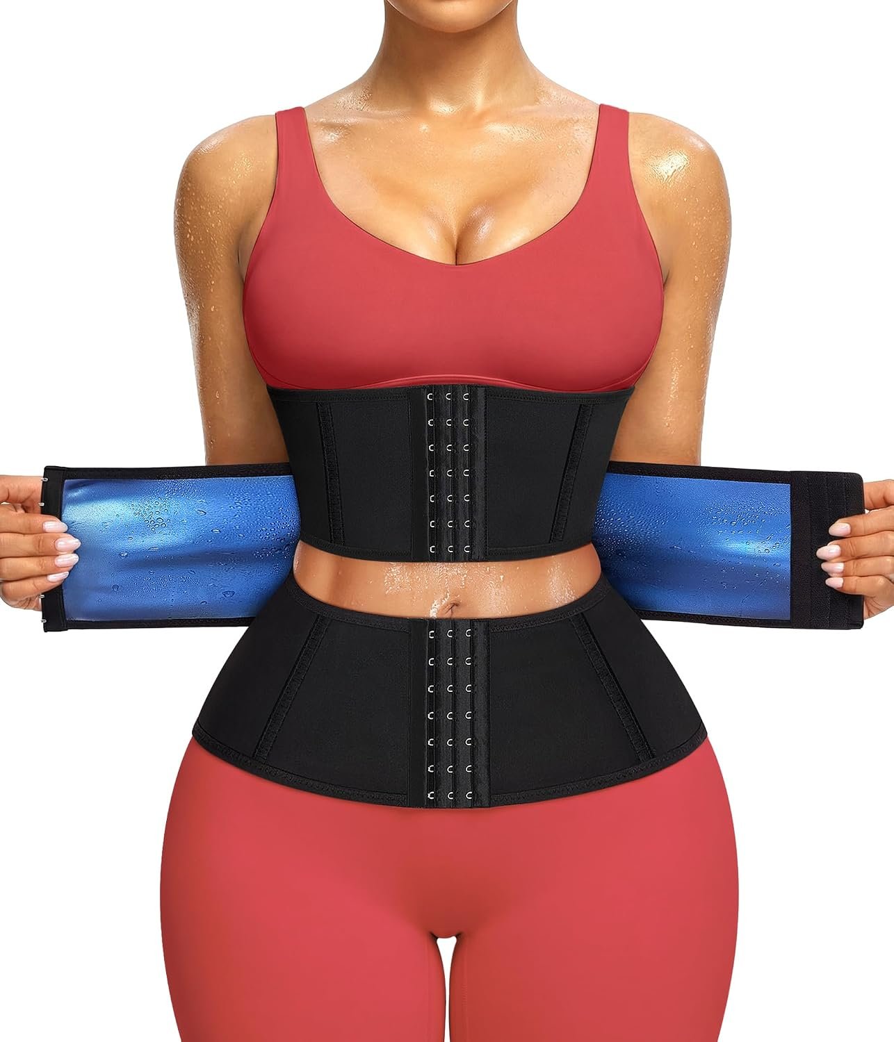 Junlan Waist Trainer for Women Belly Fat Sweat Band Cincher Waist Trimmer Tummy Sweat Belt Stomach Wrap Sauna Suit Binder