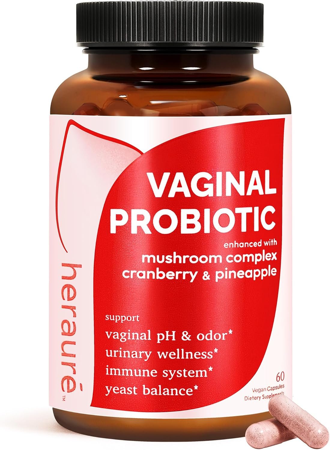 HerAure Vaginal Probiotics for Women -PH Balance,Yeast Balance,60CT | Healthy Vaginal Odor, Vaginal Flora, Women Probiotics and Prebiotics,Immune Support – Prebiotics & Lactobacillus Probiotic