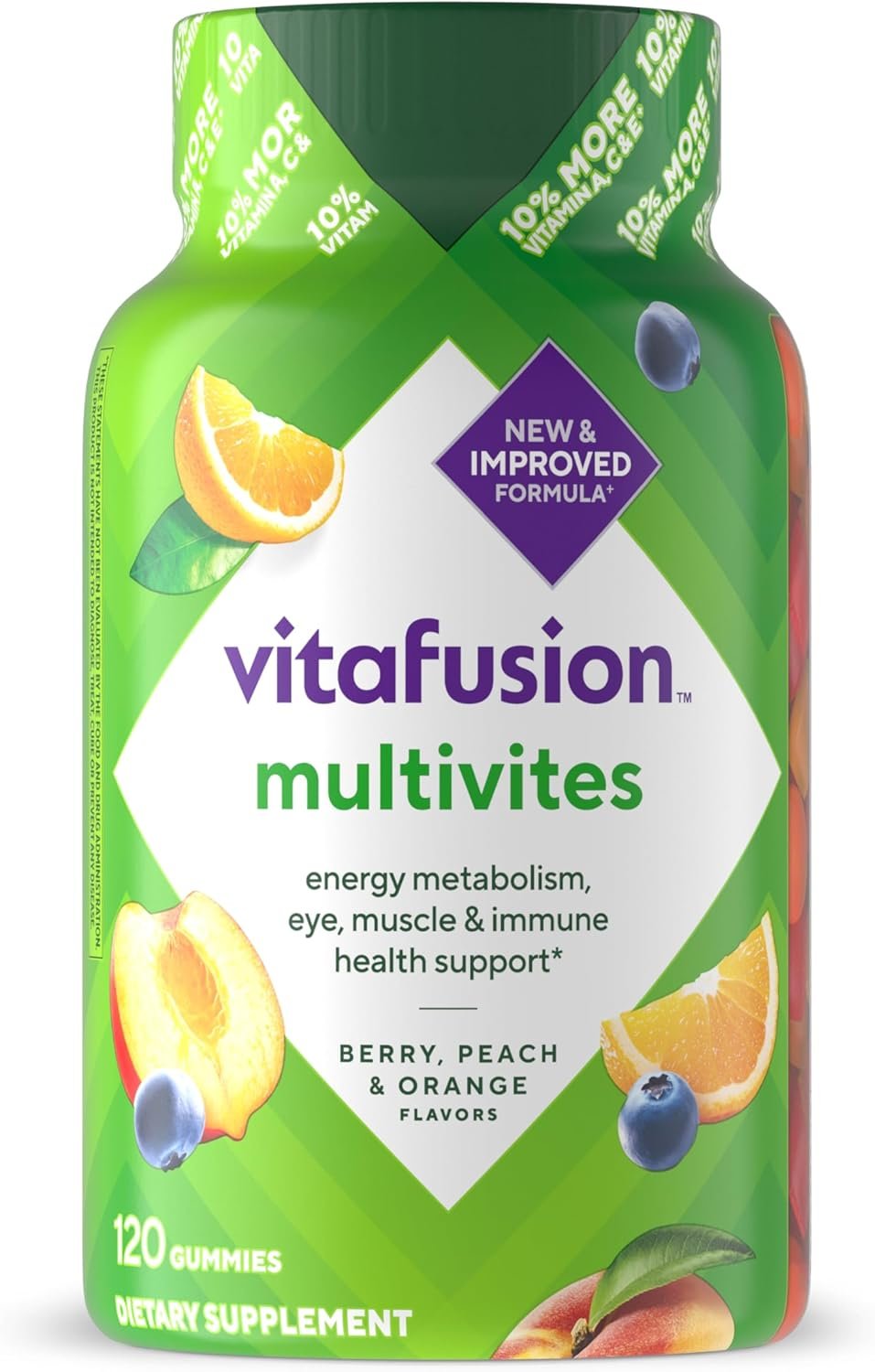 Vitafusion Multivitamin Gummies | 120 Adult Gummy Vitamins | for Men & Women | Yummy Assorted Fruit Flavors | Gluten and Dairy Free Multivites Supplement