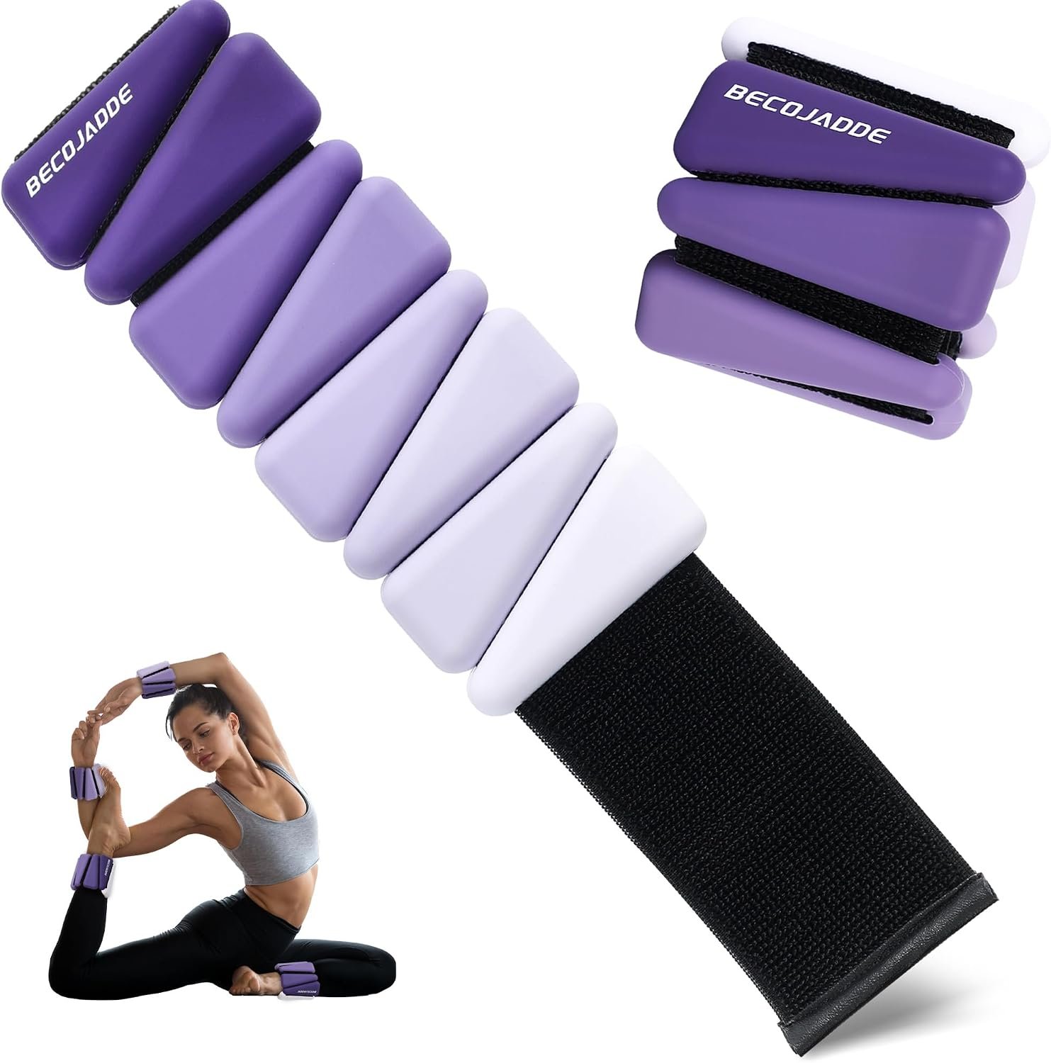 Ankle Weights for Women Adjustable Wrist Weights Set of 2 (1 lb/2 lb Each) | Small Arm Leg Weight for Womens Men Suitable for Pilates Yoga Strength Training Walking Swimming Running Gym