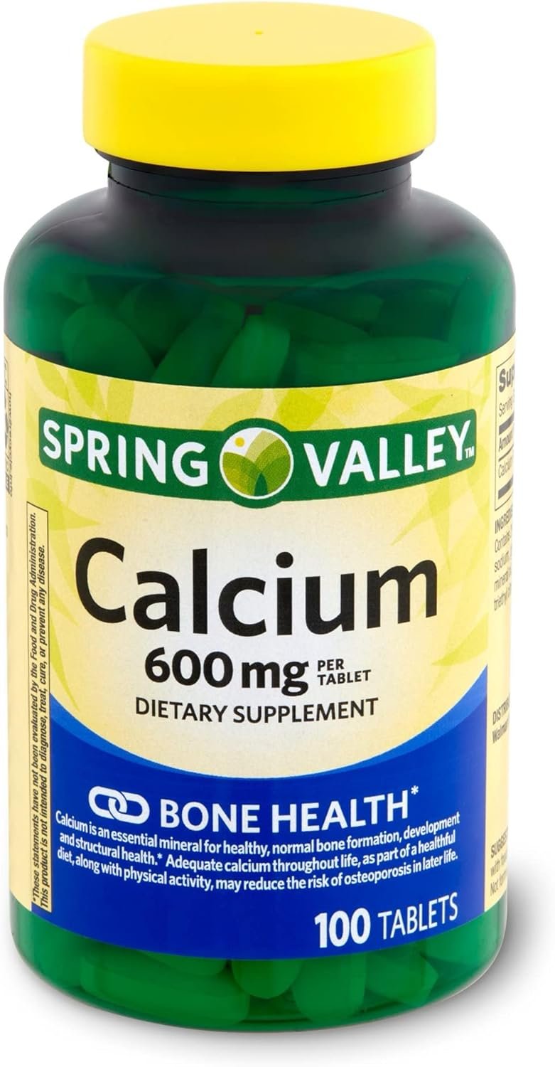 Spring – Valley Calcium 600mg Natural Bone Health Calcium – 100 Tablets Pack of 3