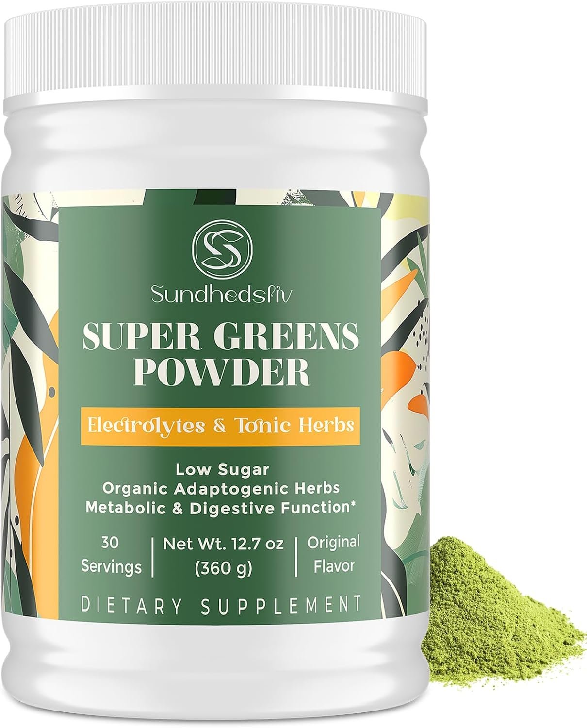 Super Greens Powder Superfood + Electrolytes & Tonic Herbs | Organic Greens, Shilajit, Adaptogens, Antioxidants, Preobiotic & Probiotic & Postbiotic| for Energy, Gut & Immune| Unflavored – 30 Servings