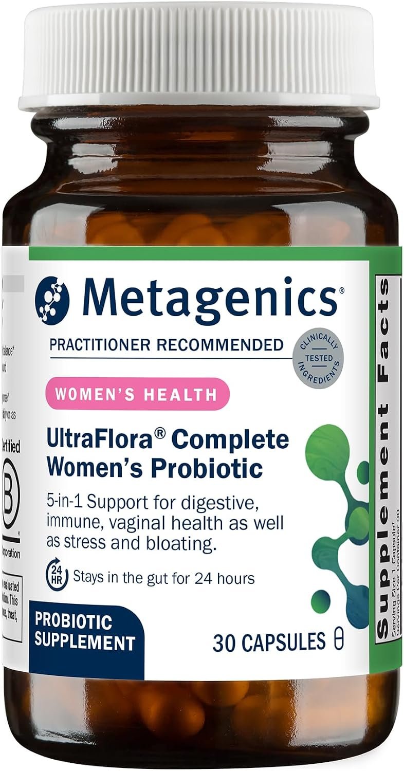 Metagenics UltraFlora Complete Women’s Probiotic, 30 Capsules | Shelf-Stable 5-in-1 Multi-Benefit Formula for Digestive, Immune, Vaginal, Urogenital and Microbiome Health