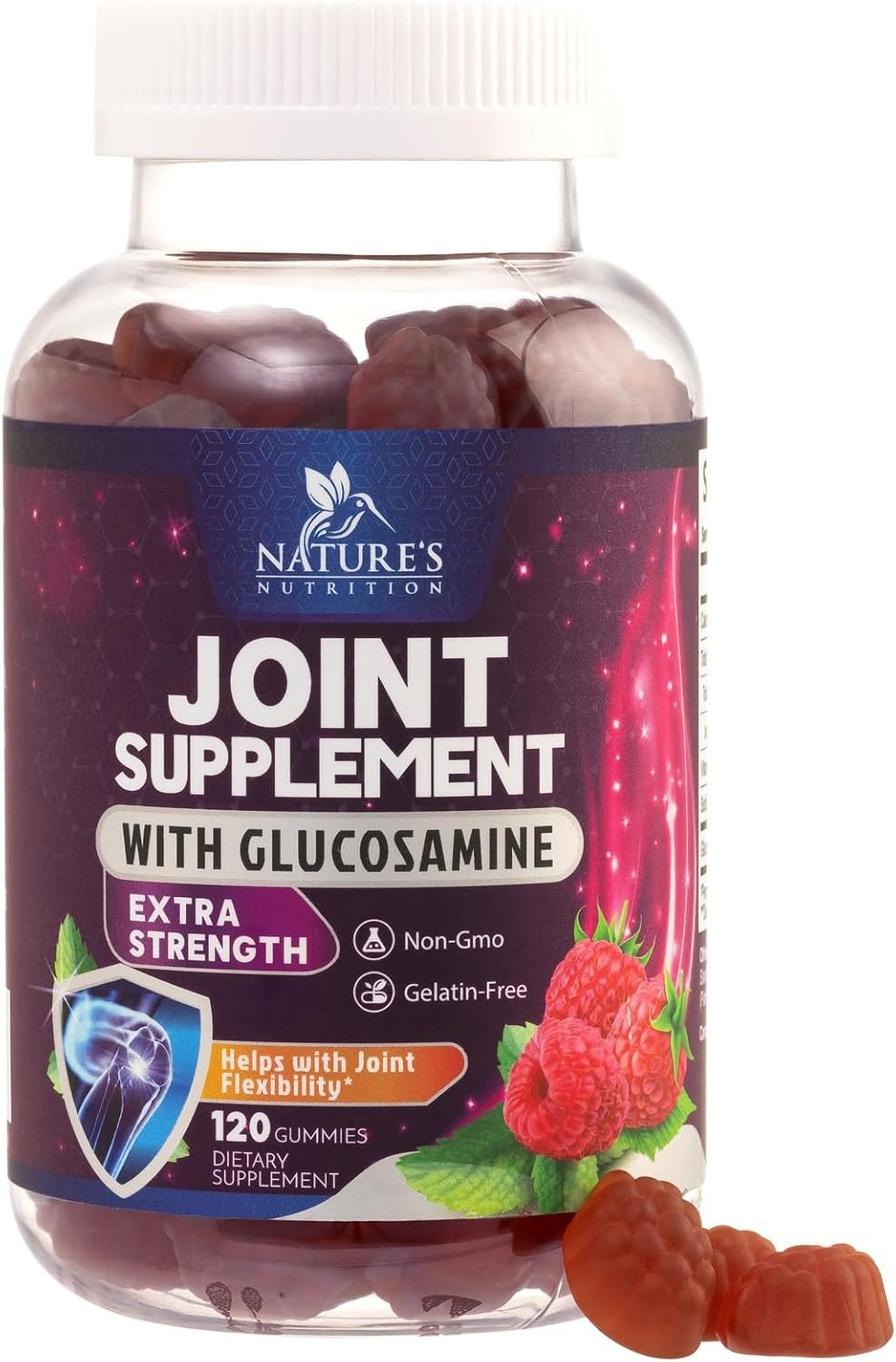 Joint Support Gummies – Glucosamine Plus Vitamin E Nature’s Joint Support Supplement for Occasional Discomfort for Back, Knees & Hands – Cartilage & Joint Health & Flexibility Support – 120 Gummies