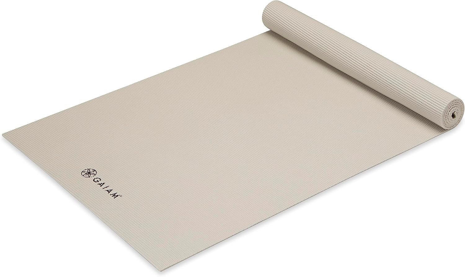 Gaiam Yoga Mat – Premium 5mm Solid Thick Non Slip Exercise & Fitness Mat for All Types of Yoga, Pilates & Floor Workouts (68″ x 24″ x 5mm) | Premium non-slip mat in solid colors. Cushioned support for yoga, Pilates & floor workouts at home or studio.