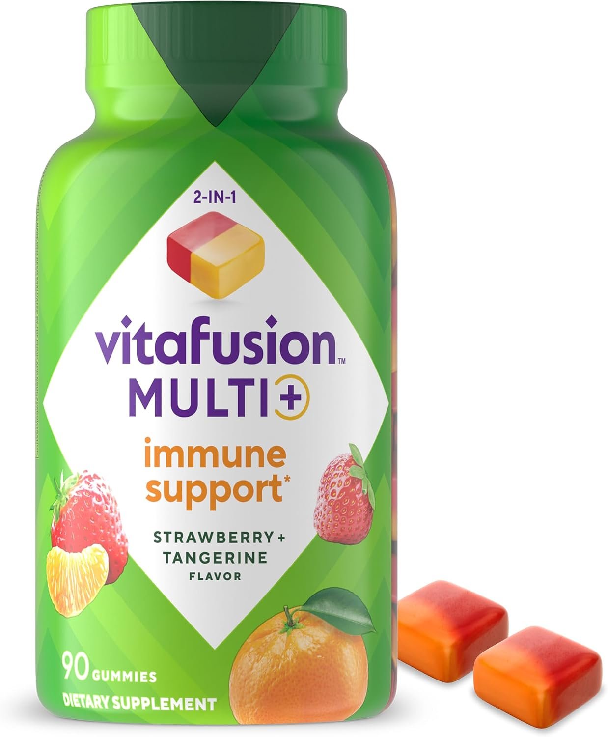 Vitafusion Multivitamin Gummies | 90 Adult Gummy Vitamins | for Men & Women | Strawberry Tangerine Flavor | Gluten and Dairy-Free Supplement