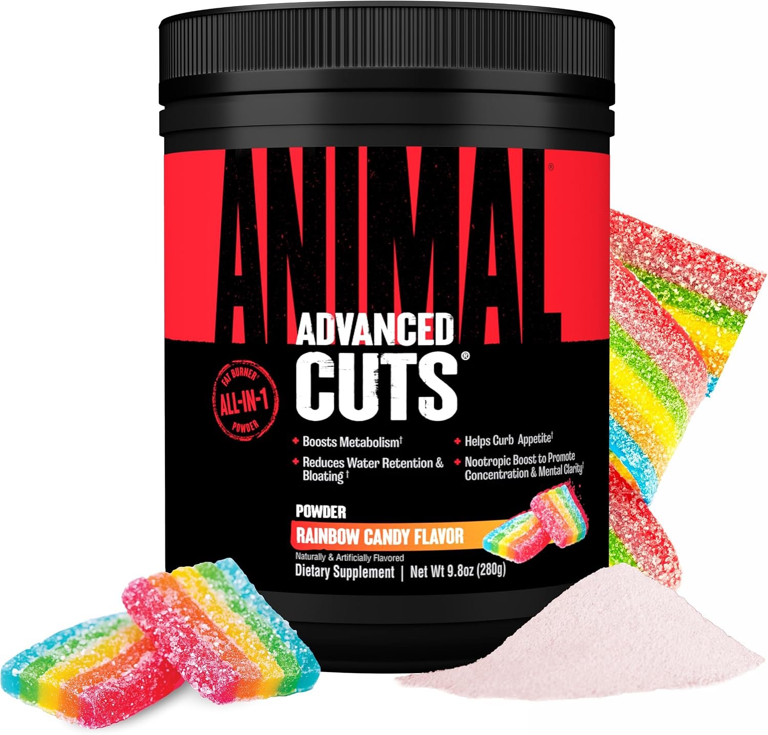 Animal Cuts Thermogenic Fat Burner | Rainbow Candy 42 Serving | Metabolism Booster Weight Loss Support Supplement with Ketones for Men & Women | Shed Water, Curb Appetite & Sharpen Focus