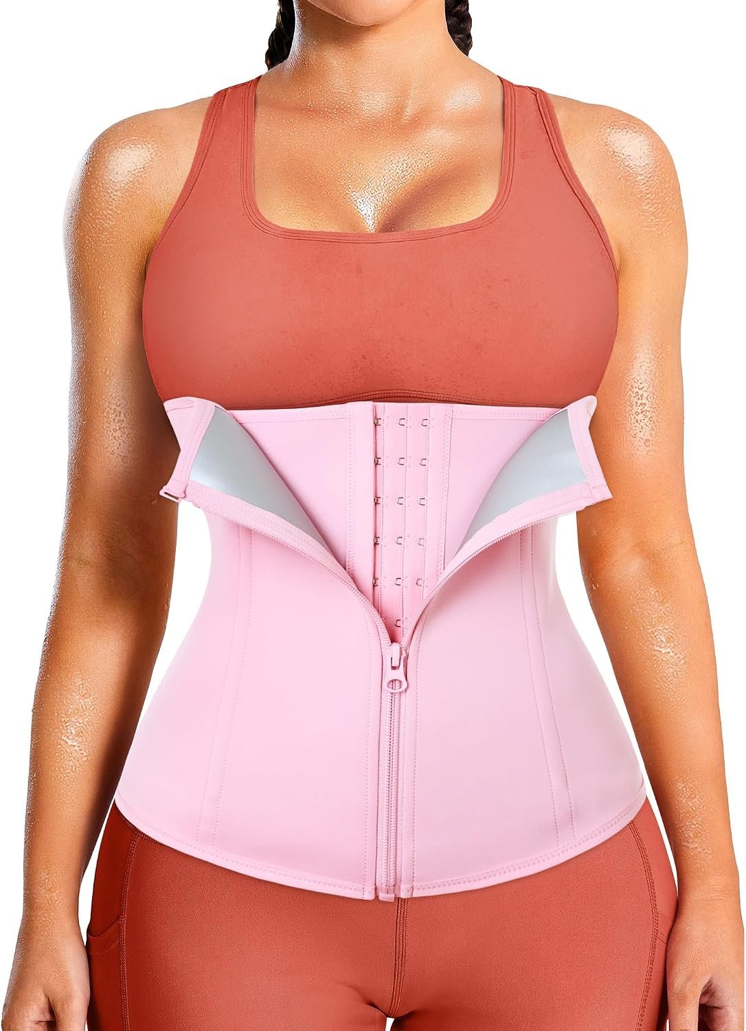 LEINIDINA Waist Trainer for Women Corset Belt Waist Cincher Faja Shapewear | Womens Waist Trainer Corset with Zipper & Hook, Faja Body Shaper Tummy Control Shapewear Waist Trimmer Sweat Workout Girdle