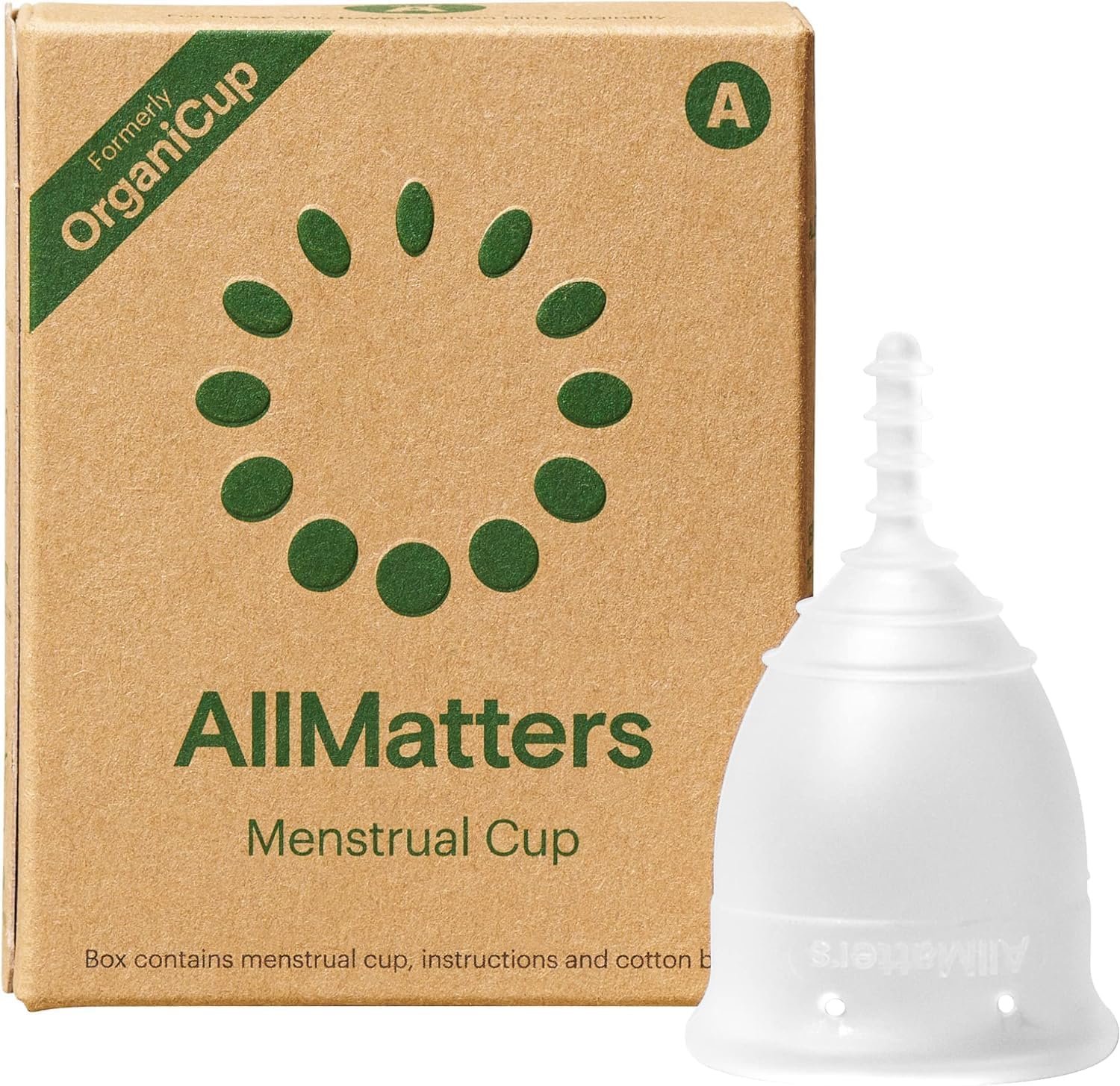 OrganiCup Menstrual Cup by AllMatters – Size A – Superior to Pads & Tampons – Voted Best Menstrual Cup by Reviewed – Made in Germany – Soft and Flexible