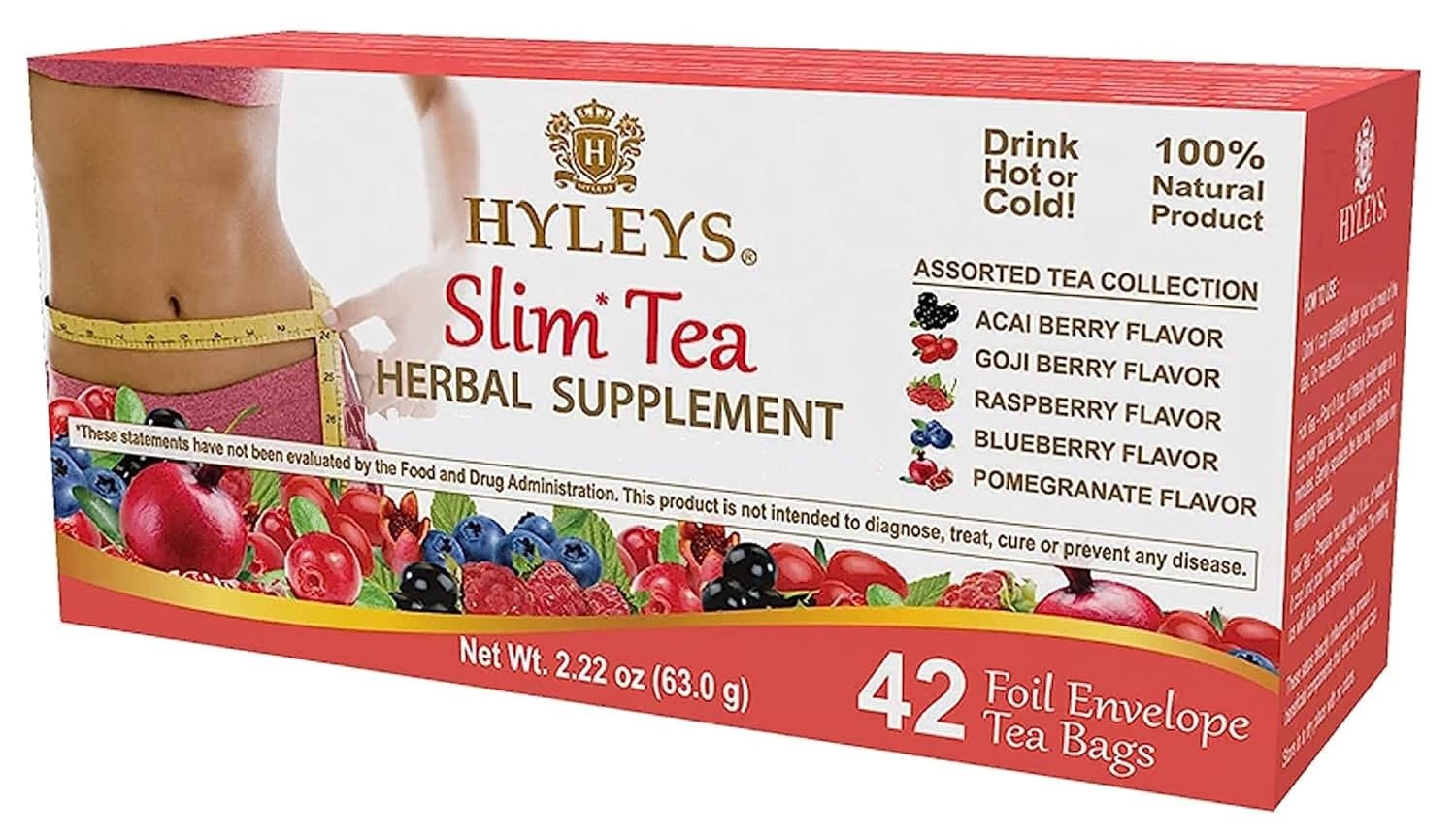 HYLEYS Slim Tea, Assorted Weight Loss Detox, Slimming Diet Tea, 42 Bags