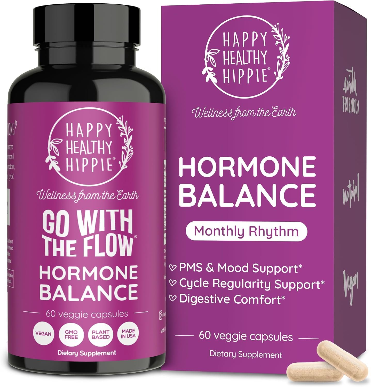 Hormone Balance for Women – PMS & PMDD Support Supplement, Vegan, 60 Ct | Mood, Cycle Regularity – Chasteberry, Maca, Dong Quai, Black Cohosh – Vegan, Non-GMO, 30 Servings