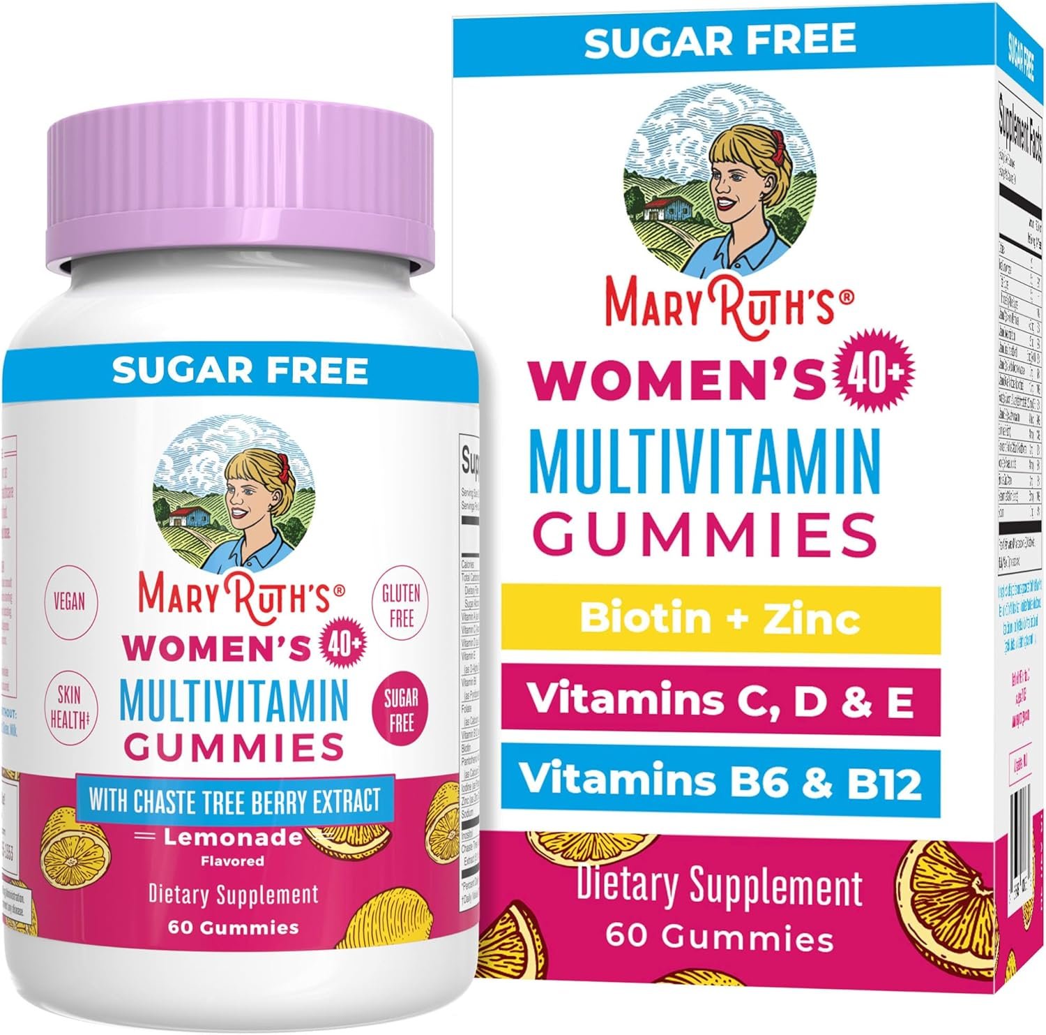 MaryRuth’s Multivitamin for Women 40+ | Sugar Free | Vegan Womens Vitamins | Immune Support | Daily Women’s Multivitamin + Chasteberry | Hair, Skin and Nail Gummy Vitamins for Women | 60 Count | Sugar Free, 60 Count, Immune Support