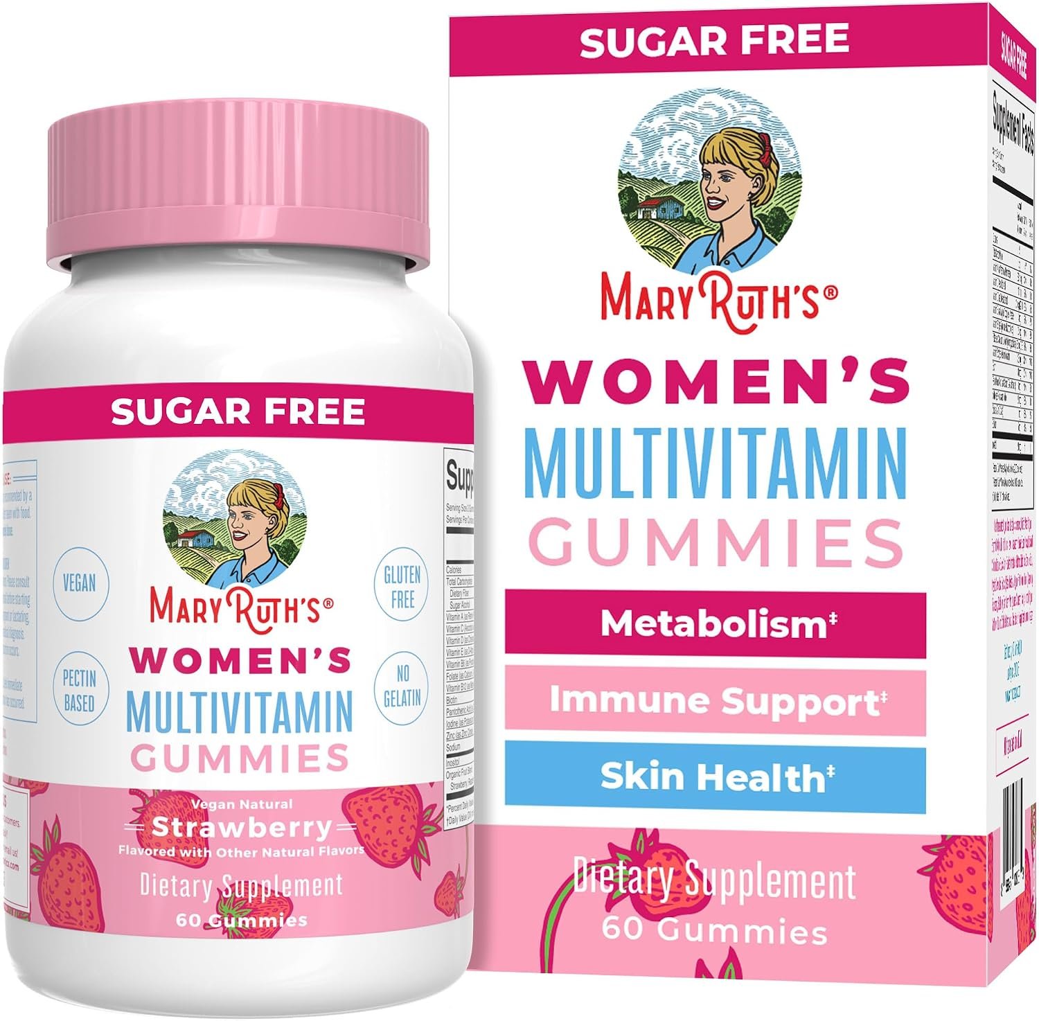 MaryRuth Organics Women’s Immune Support Multivitamin Gummies | Ages 14+ | Skin Health | Gummy Vitamins for Women | Sugar-Free | Vegan | Non-GMO | 60 Count | Sugar Free, Vegan, 60 Count