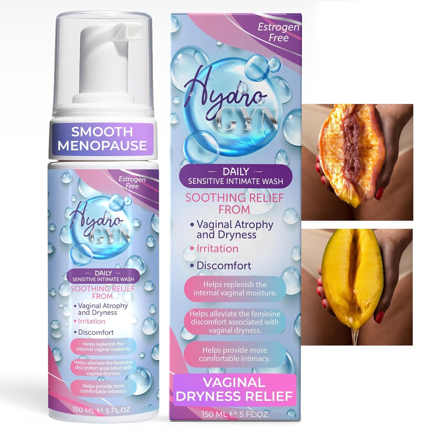 Hydro GYN Vaginal Wash for Dryness Relief pH Balanced Feminine Wash | pH Balanced, Feminine Wash, for Women, Irritation, Discomfort, Fragrance-Free, Paraben-Free, Suitable for All Skin Types