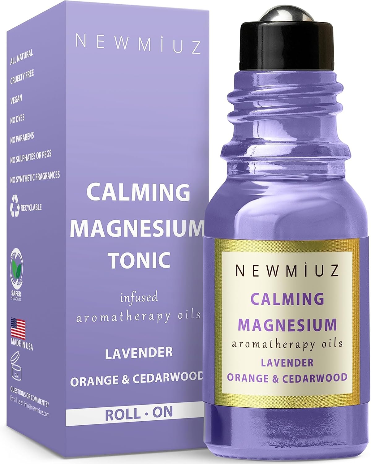 Calm Magnesium Roller Lavender Orange Cedarwood Essential Oil Roll On Calming Aromatherapy Self Care Stress Relief Destress Stocking Stuffers Gifts