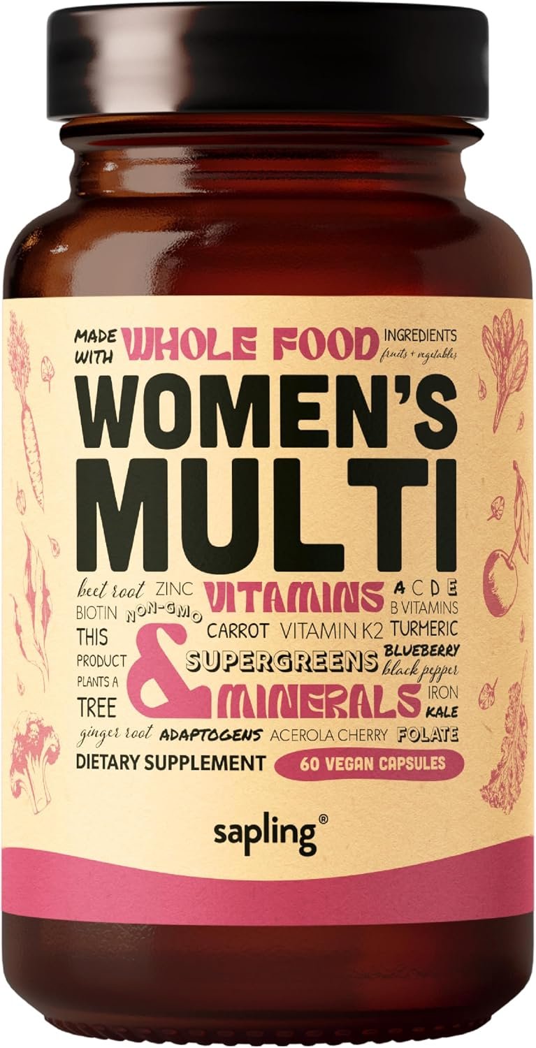 Multivitamin for Women – Daily Women’s Multivitamin – Methylated B Complex with Whole Food Ingredients, Vitamin B12, Folate, A, C, D3, E, K2, Organic Fruits & Vegetables – Vegan, Non-GMO – 60 Caps
