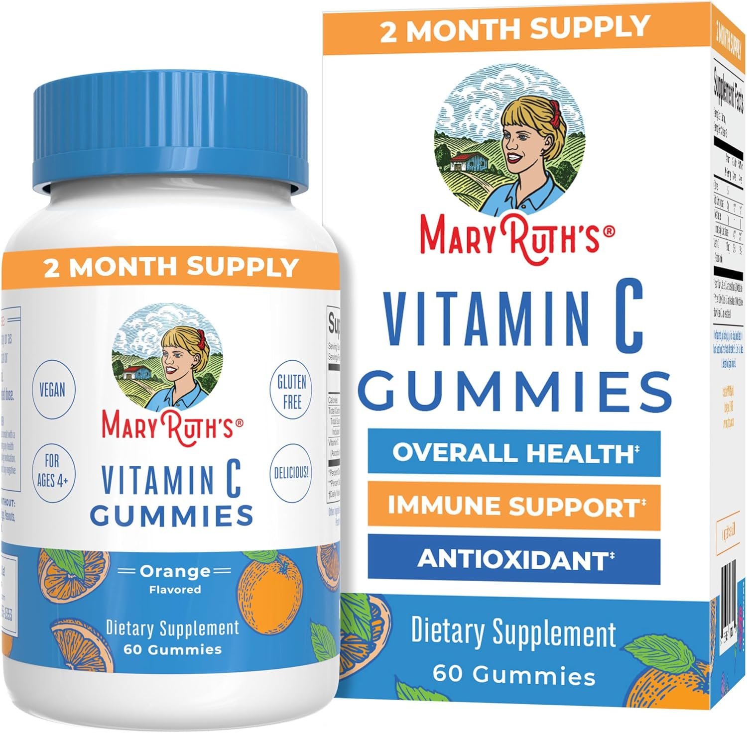 MARYRUTH’S Vitamin C Gummies for Adults & Kids, Immune Support, 60 Servings | Immune Support, 60 Servings