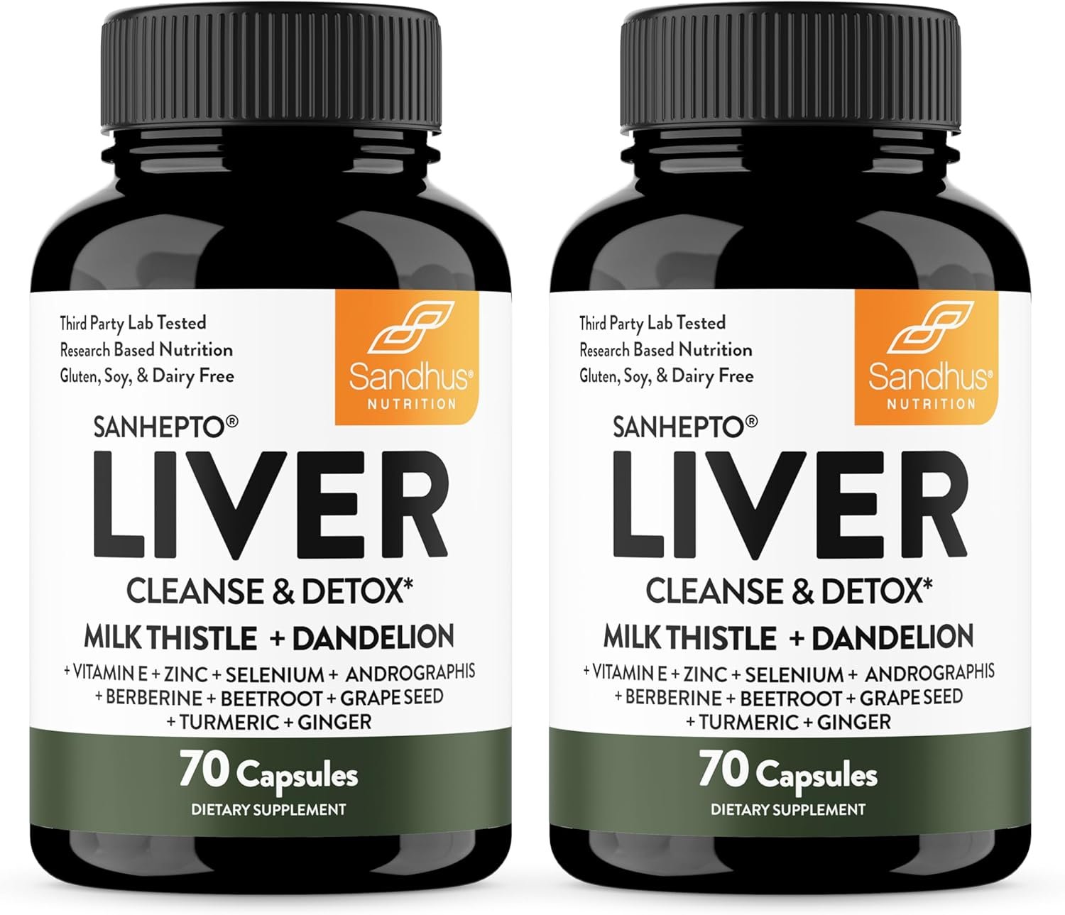 Liver Cleanse Detox & Repair Capsules Milk Thistle Dandelion Root 140 Count | Herbal Liver Support Supplements With Turmeric & Artichoke Leaf GMP-Certified, Gluten-Free Supplement By Sandhu’s