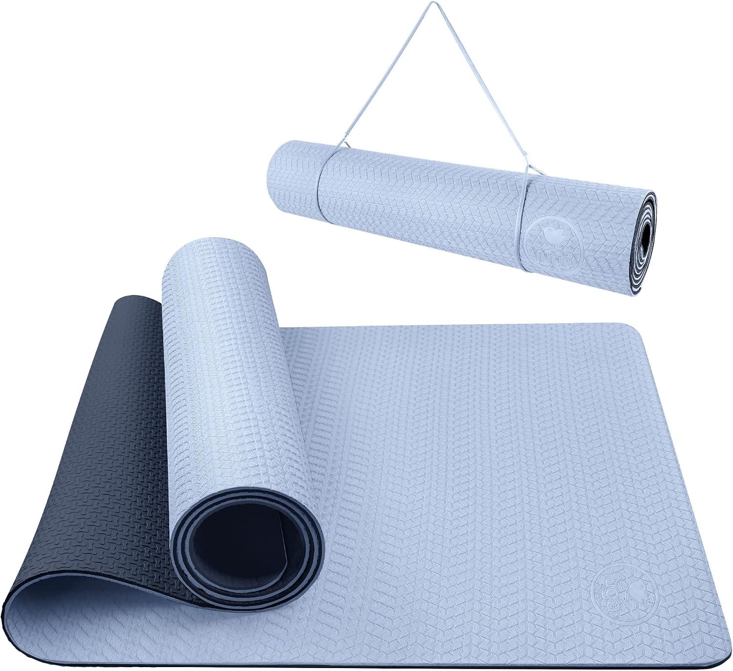 IUGA Yoga Mat Thick Non Slip Anti-tear Pilates Mat Eco Friendly Hot Yoga Mats for Workout & Exercise(72″x 24″x 6mm)