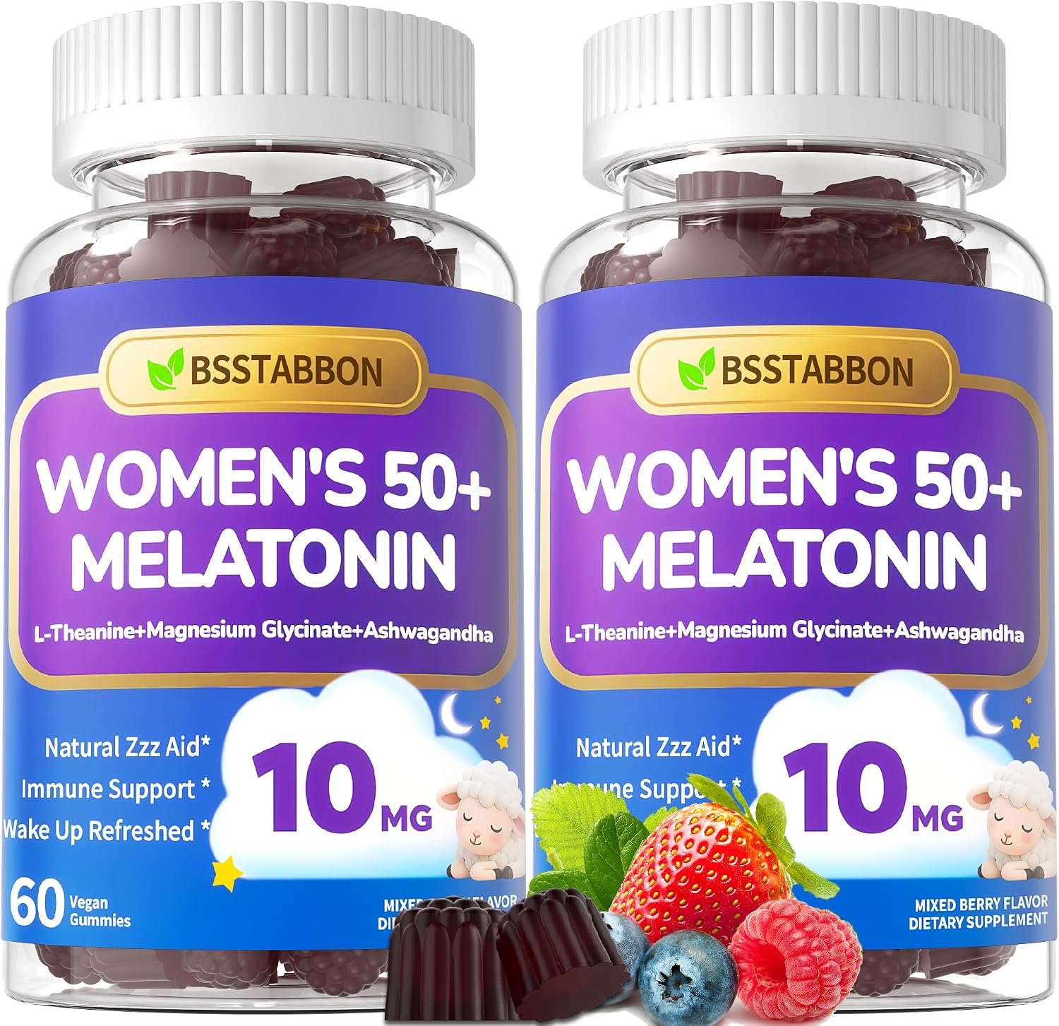 50+ Women Melatonin Gummies 10mg: Extra Strength for Deep Zzz | Plus Magnesium, Ashwagandha, L-Theanine, Chamomile & Lavender – Sugar Free & Non-Habit Forming for Women Over 50 (120 Count)