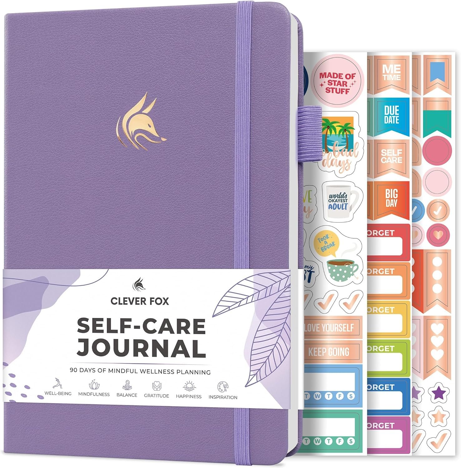 Clever Fox Self-Care Journal for Women, Daily Planner 5.8×8.3 Lavender | 3-month mental health journal, habit tracker, wellness journaling supplies for women & teen girls, gratitude & mood log