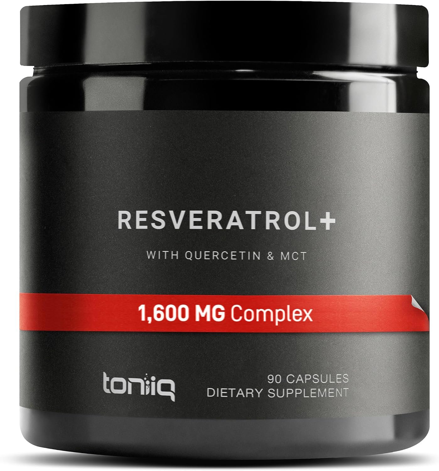 Toniiq 1600mg Resveratrol Complex – Ultra High Purity and 3rd Party Tested | with MCT Oil for Added Bioavailability – Optimal NAD Supplement