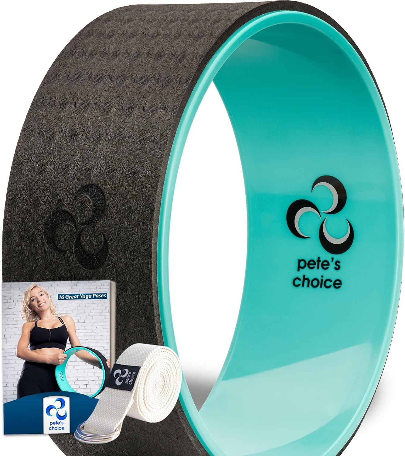 Yoga Wheel for Back Pain Relief – Beginners Guide & Strap Included | Comfortable Back Roller to Release Tension, Deepen Stretches & Boost Flexibility – Improve Posture at Home